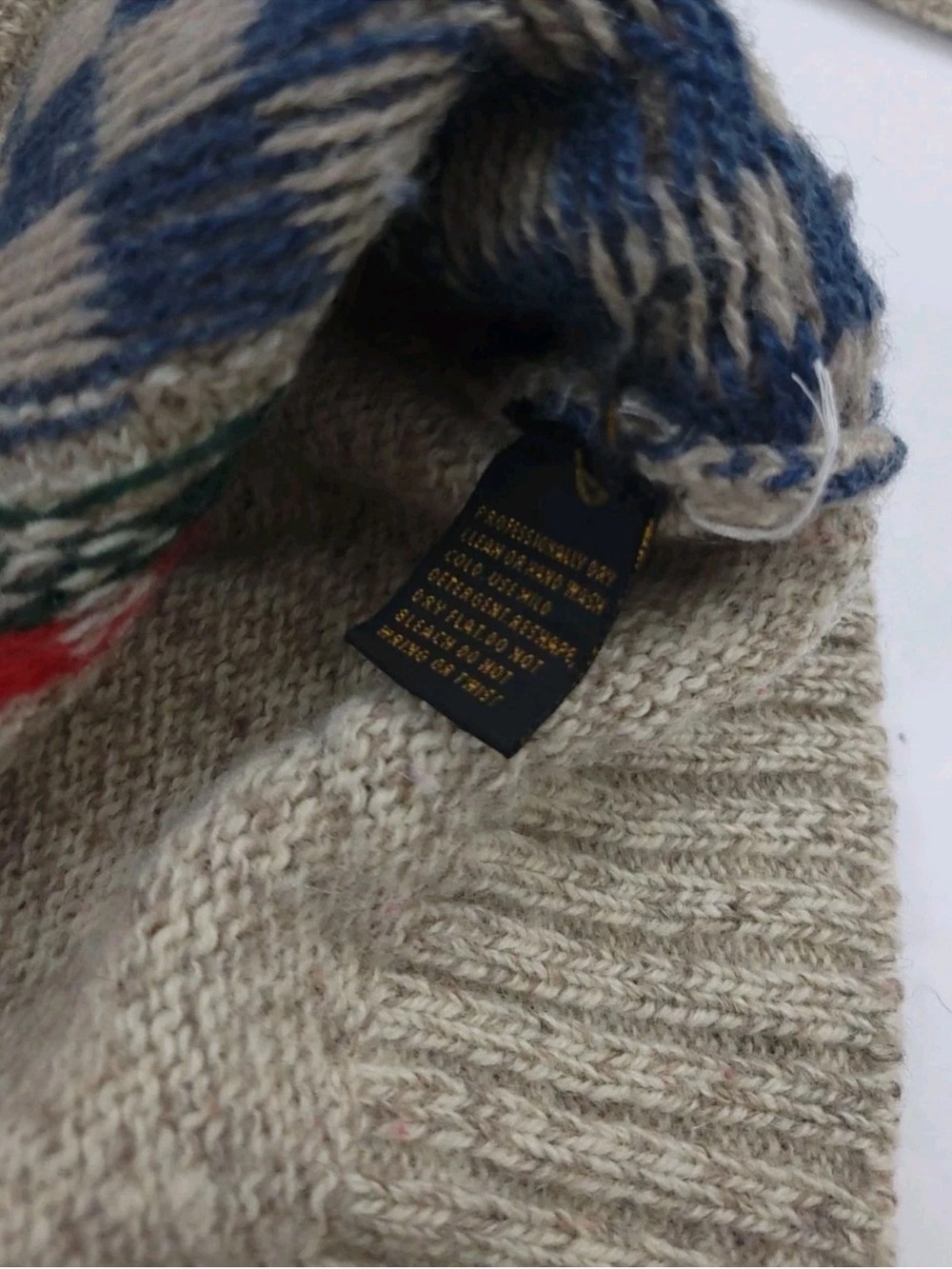 Vintage 80s 1989 Eddie Bauer Country Pattern Knit Cardigan Sweater Wool Rare USA - Picture 4 of 7